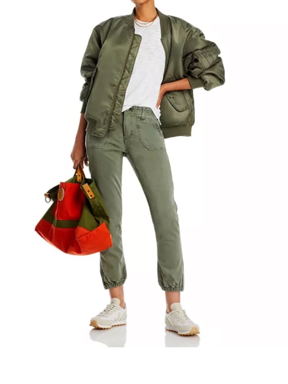 PAIGE Olive Green Boyfriend Jogger Jeans